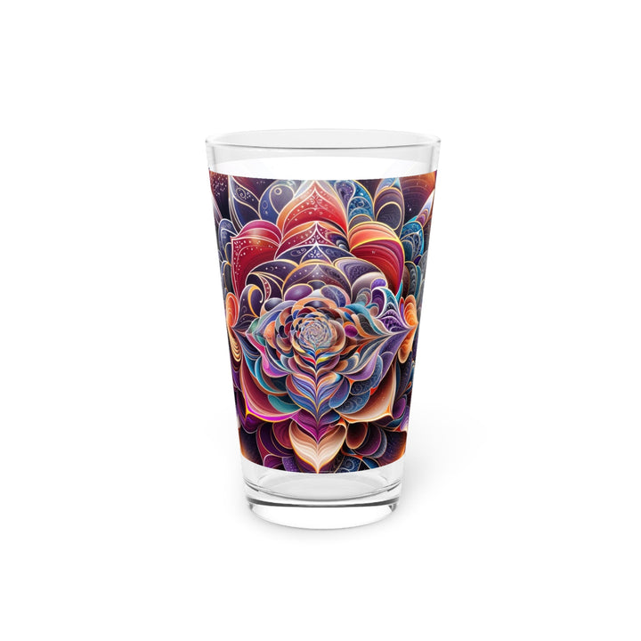 Mystical Floral Mandala - Pint Glass - Mug - g(0D·IO) - 16oz - -