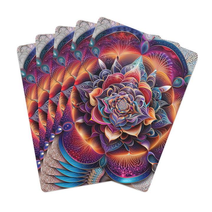 Mystical Floral Mandala - Poker Cards - Paper products - g(0D·IO) - 2.47" x 3.47" - White - Semi Glossy