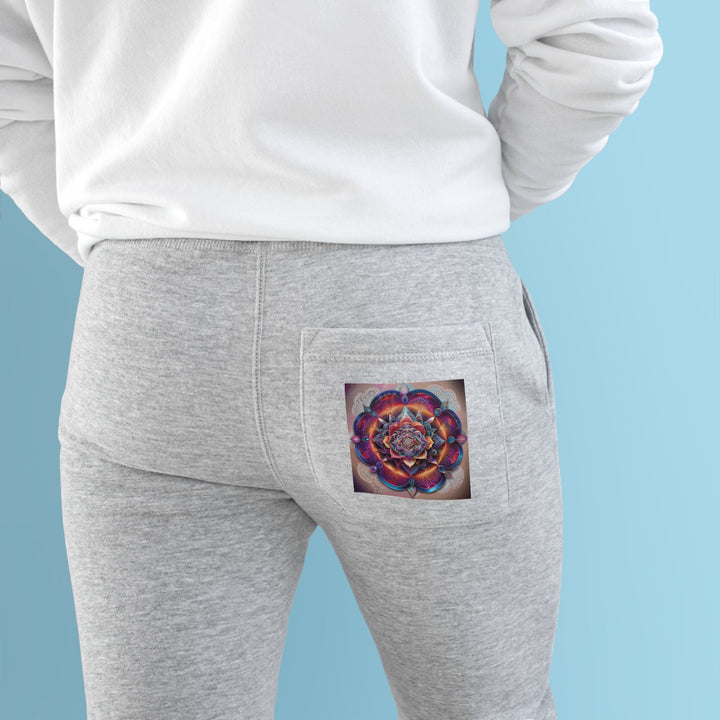 Mystical Floral Mandala - Premium Fleece Joggers - Trousers - g(0D·IO) - Charcoal Heather - M -