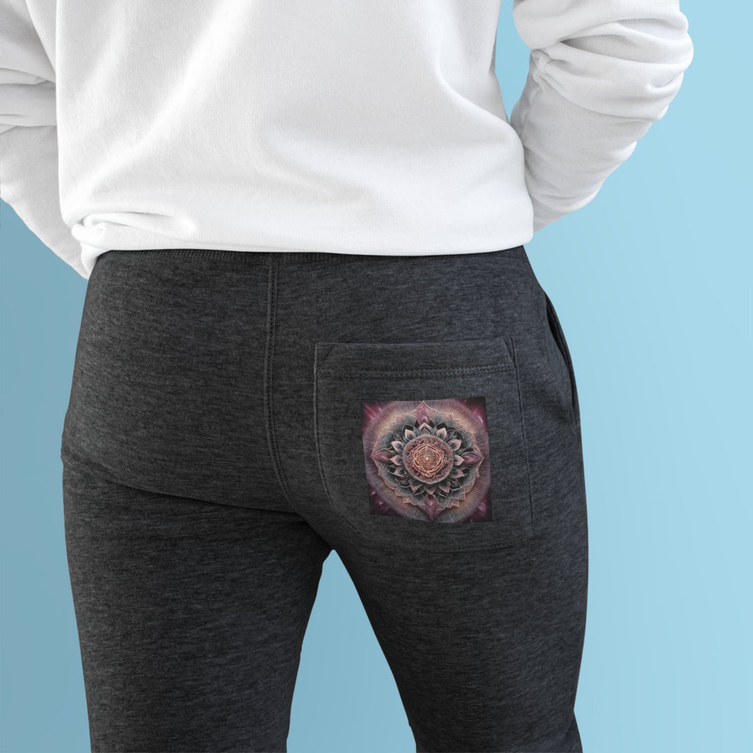 Mystical Floral Mandala - Premium Fleece Joggers - Trousers - g(0D·IO) - Charcoal Heather - M -