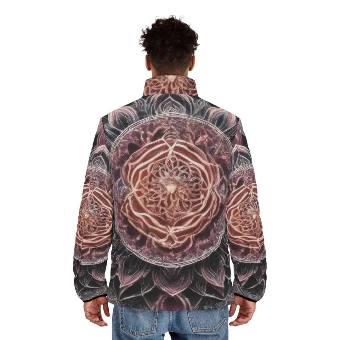 Mystical Floral Mandala - Puffer Jacket - All Over Prints - g(0D·IO) - S - Black zipper -