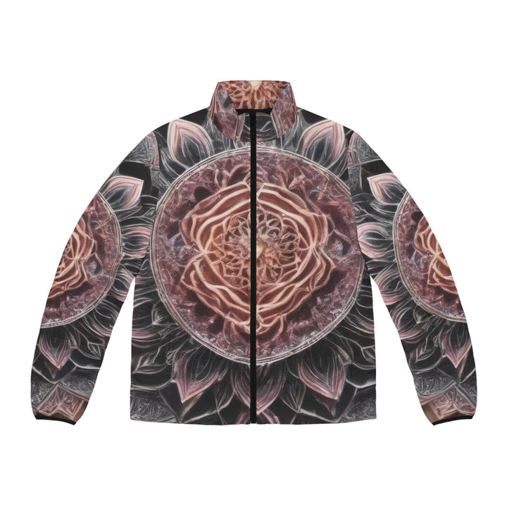 Mystical Floral Mandala - Puffer Jacket - All Over Prints - g(0D·IO) - S - Black zipper -