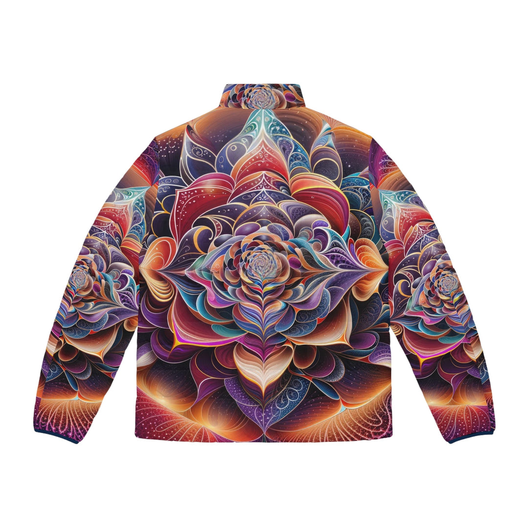 Mystical Floral Mandala - Puffer Jacket - All Over Prints - g(0D·IO) - S - Black zipper -