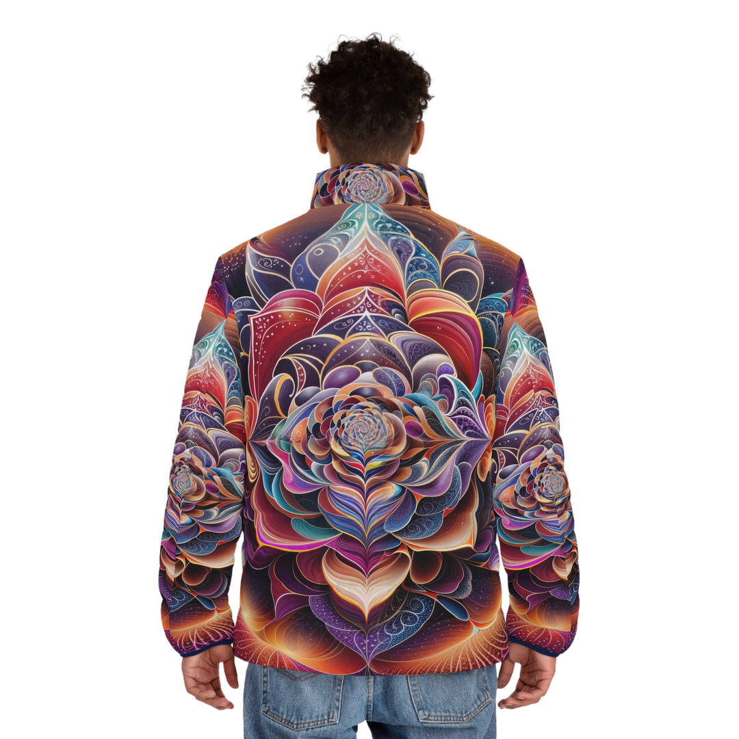 Mystical Floral Mandala - Puffer Jacket - All Over Prints - g(0D·IO) - S - Black zipper -