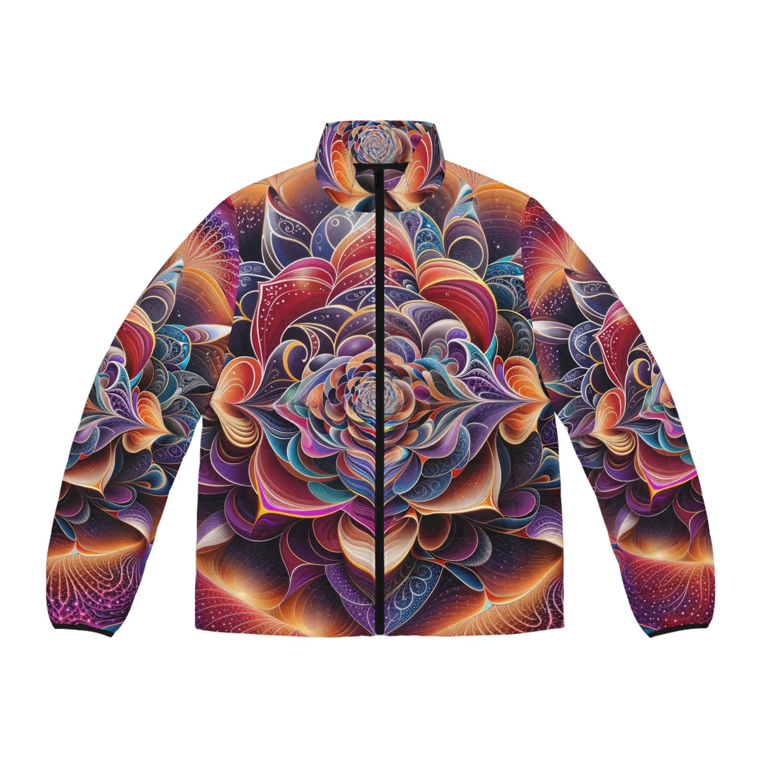 Mystical Floral Mandala - Puffer Jacket - All Over Prints - g(0D·IO) - S - Black zipper -