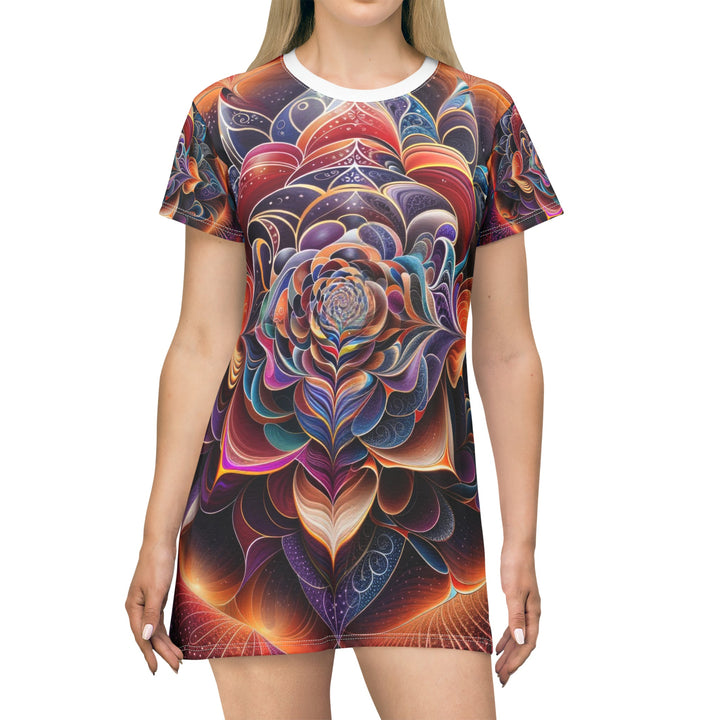 Mystical Floral Mandala - T-Shirt Dress - All Over Prints - g(0D·IO) - XS - -