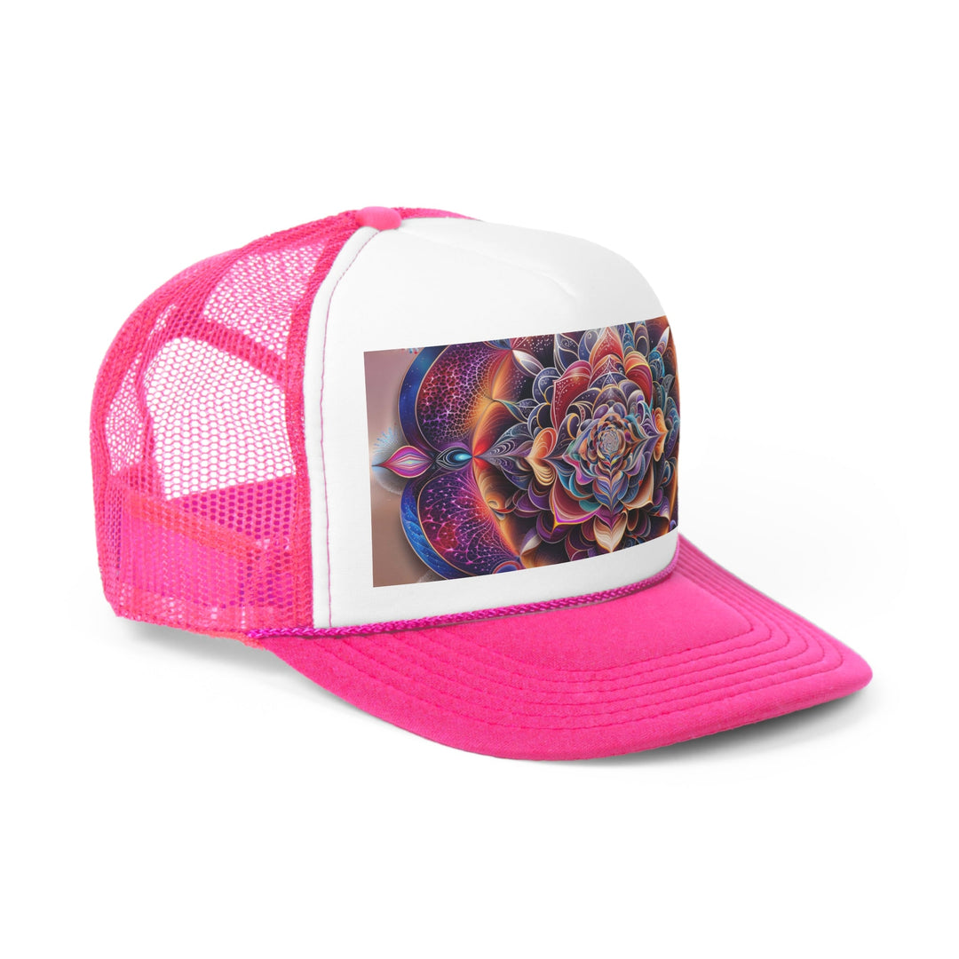 Mystical Floral Mandala - Trucker Hat - Hats - g(0D·IO) - Pink - One size -