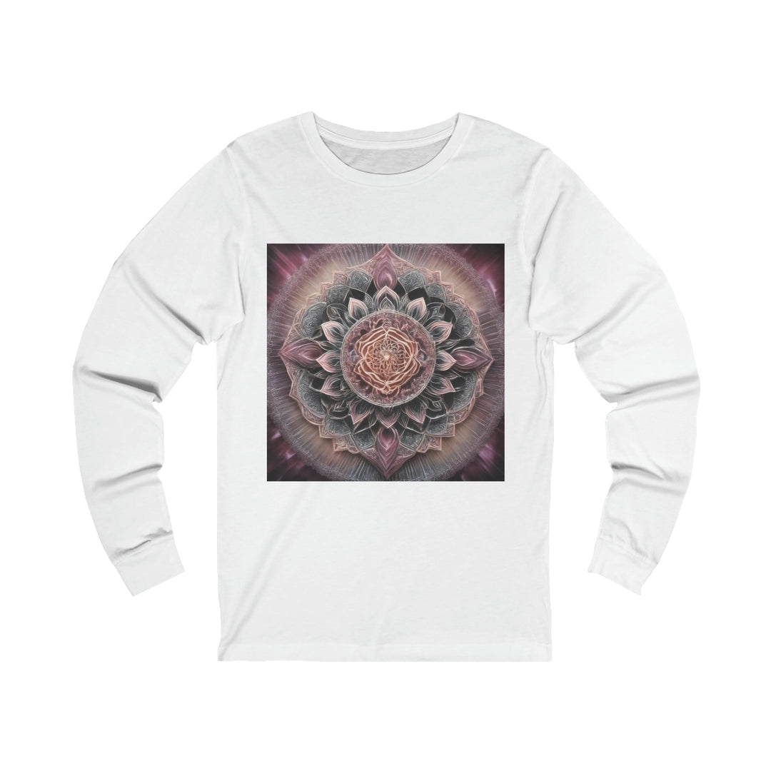 Mystical Floral Mandala - Unisex Jersey Long Sleeve Tee - Long-sleeve - g(0D·IO) - S - White -