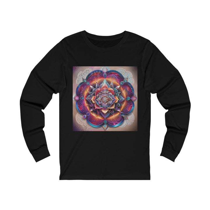 Mystical Floral Mandala - Unisex Jersey Long Sleeve Tee - Long-sleeve - g(0D·IO) - S - Black -