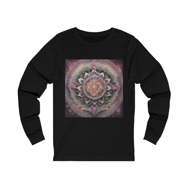 Mystical Floral Mandala - Unisex Jersey Long Sleeve Tee - Long-sleeve - g(0D·IO) - S - Black -