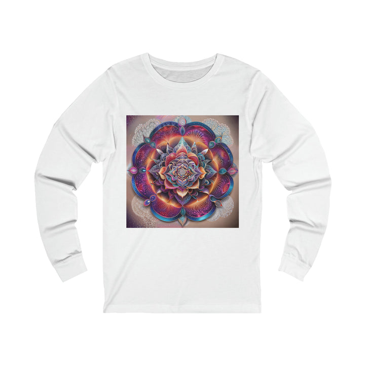 Mystical Floral Mandala - Unisex Jersey Long Sleeve Tee - Long-sleeve - g(0D·IO) - S - White -