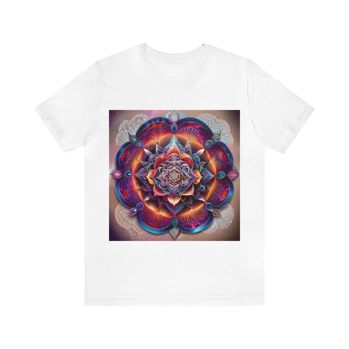 Mystical Floral Mandala - Unisex Jersey Short Sleeve Tee - T-Shirt - g(0D·IO) - White - S -