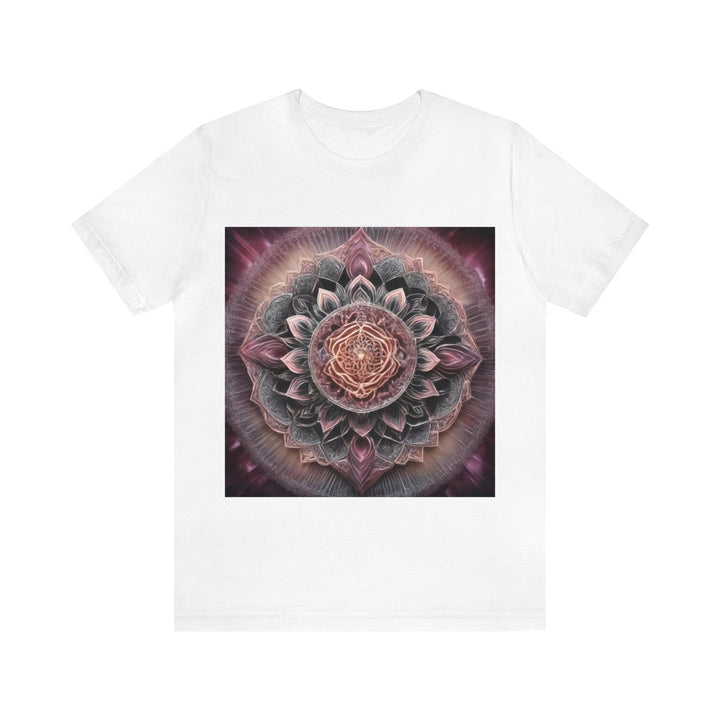 Mystical Floral Mandala - Unisex Jersey Short Sleeve Tee - T-Shirt - g(0D·IO) - White - S -