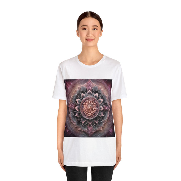 Mystical Floral Mandala - Unisex Jersey Short Sleeve Tee - T-Shirt - g(0D·IO) - Black - S -