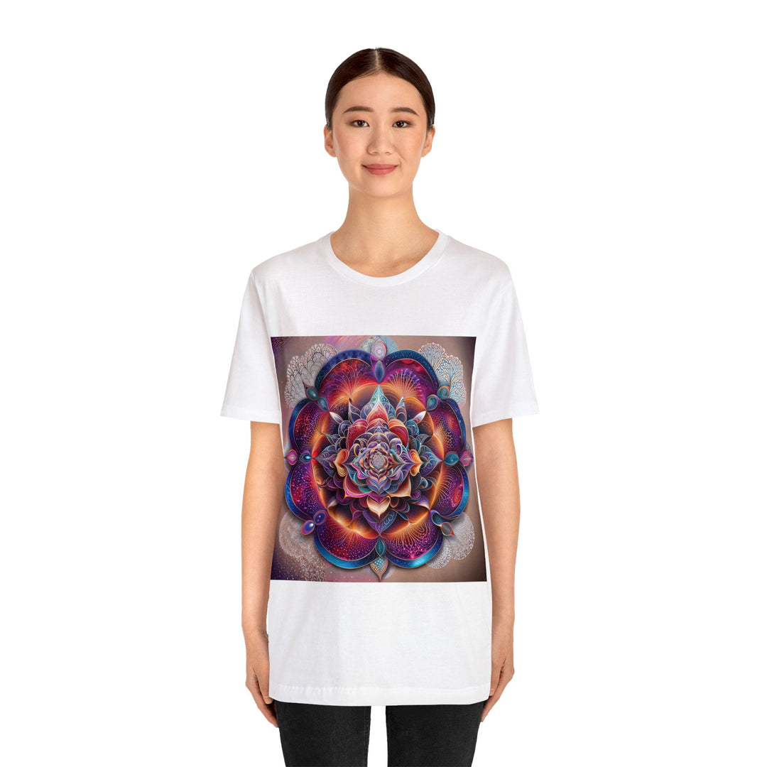 Mystical Floral Mandala - Unisex Jersey Short Sleeve Tee - T-Shirt - g(0D·IO) - Black - S -