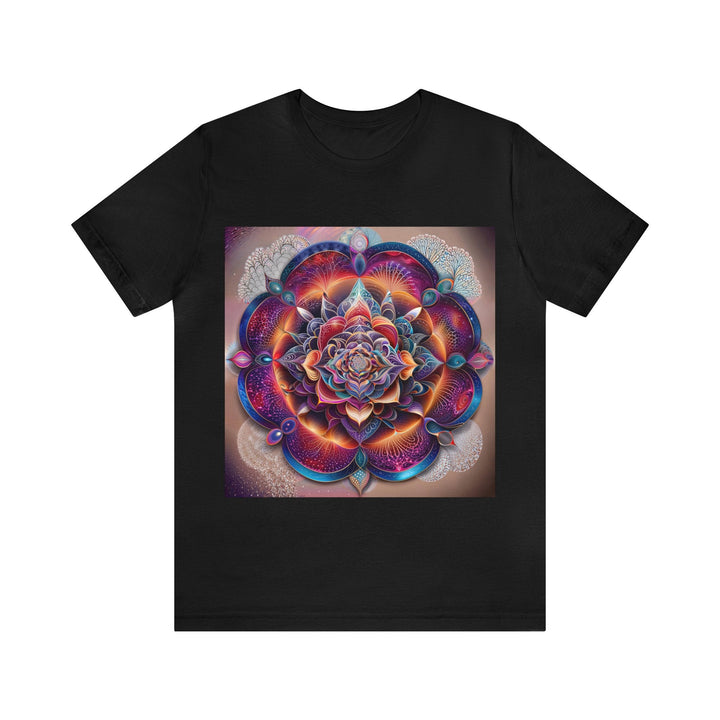 Mystical Floral Mandala - Unisex Jersey Short Sleeve Tee - T-Shirt - g(0D·IO) - Black - S -