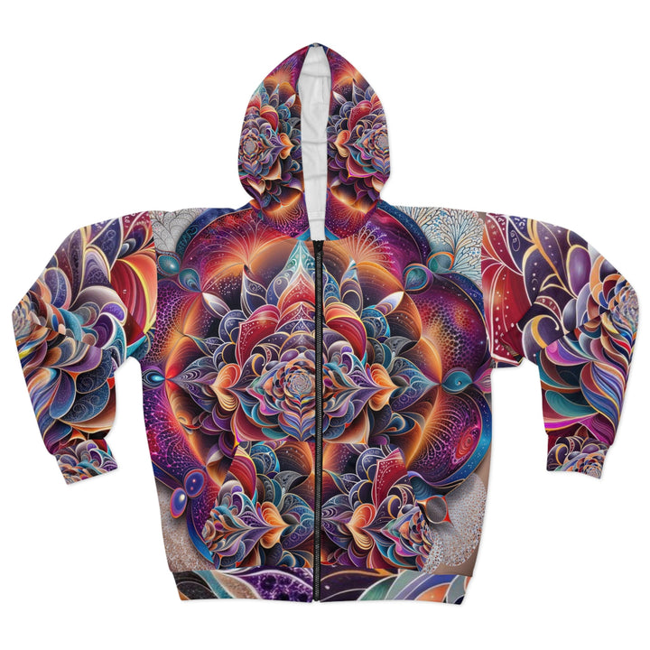 Mystical Floral Mandala - Unisex Zip Hoodie - All Over Prints - g(0D·IO) - XS - -