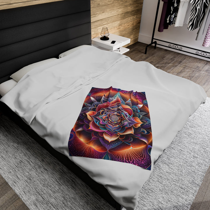 Mystical Floral Mandala - Velveteen Plush Blanket - All Over Prints - g(0D·IO) - 30" × 40" - -