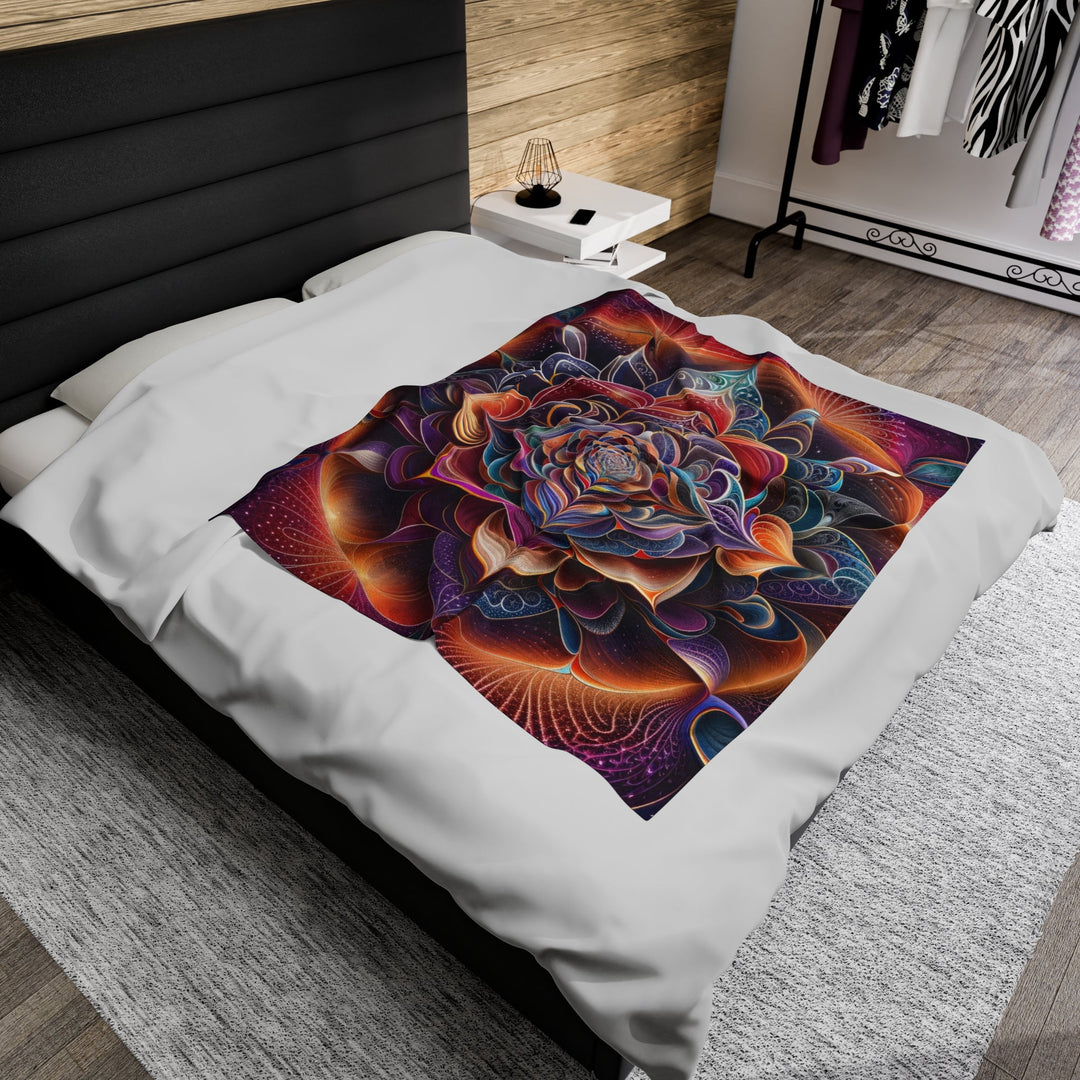 Mystical Floral Mandala - Velveteen Plush Blanket - All Over Prints - g(0D·IO) - 30" × 40" - -