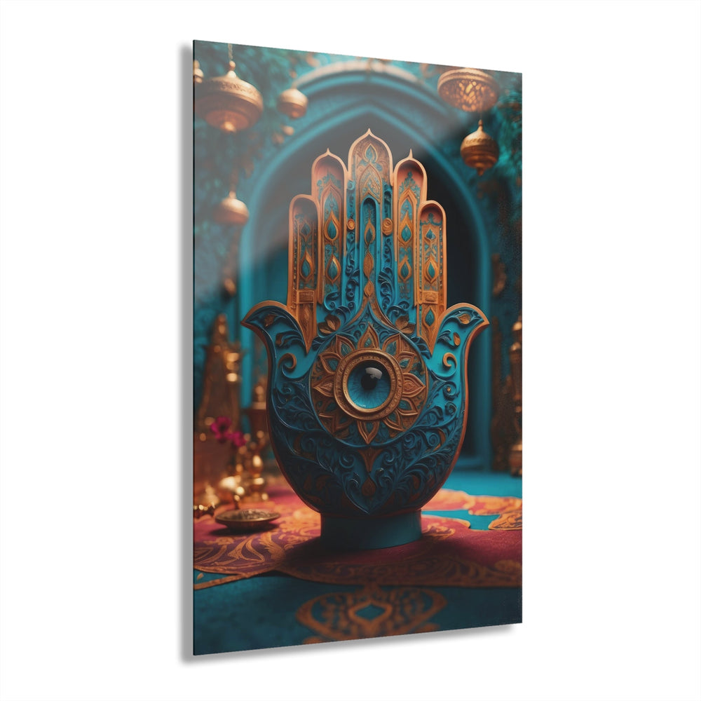 Mystical Hamsa Elegance - Acrylic Prints (French Cleat Hanging) - Home Decor - g(0D·IO) - 24" x 36" (Vertical) - 0.25'' -