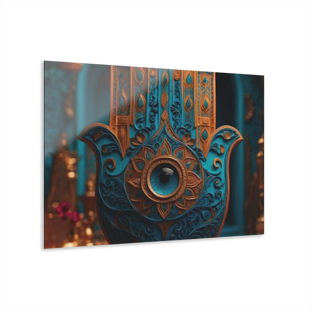 Mystical Hamsa Elegance - Acrylic Prints (French Cleat Hanging) - Home Decor - g(0D·IO) - 36" x 24" (Horizontal) - 0.25'' -