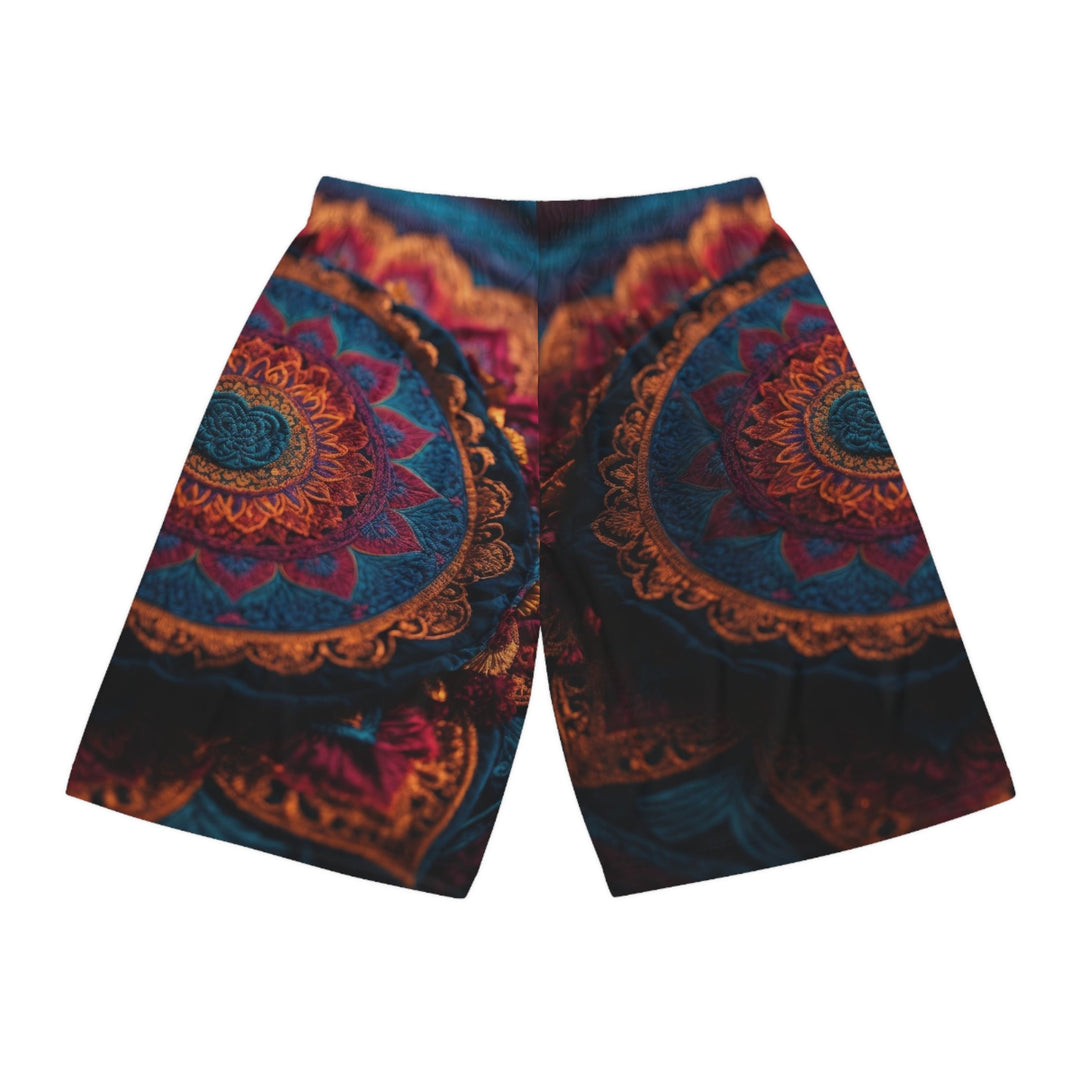 Mystical Intricate Mandala - AOP Basketball Shorts - All Over Prints - g(0D·IO) - Seam thread color automatically matched to design - XS -