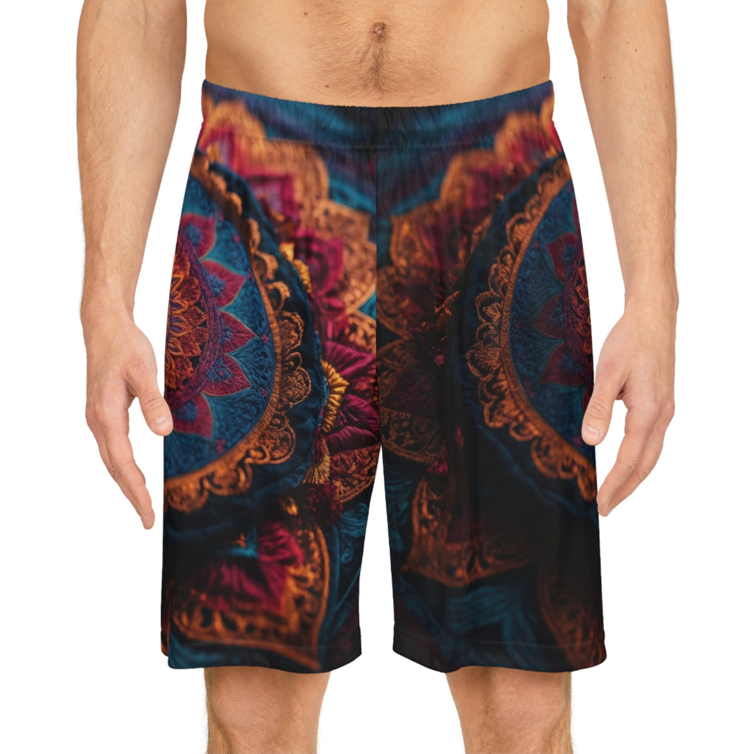 Mystical Intricate Mandala - AOP Basketball Shorts - All Over Prints - g(0D·IO) - Seam thread color automatically matched to design - XS -