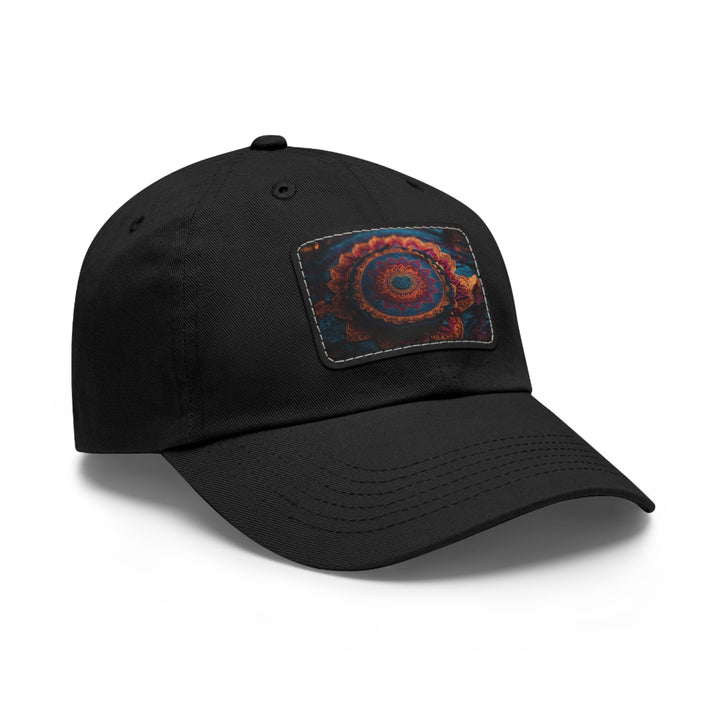 Mystical Intricate Mandala - Dad Hat - Hats - g(0D·IO) - White / Black patch - Rectangle - One size