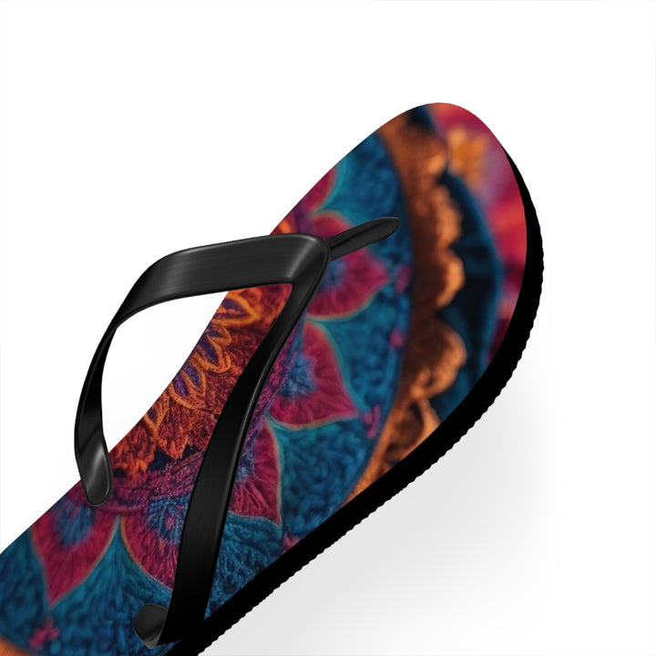 Mystical Intricate Mandala - Flip Flops - Shoes - g(0D·IO) - XL - Black sole -