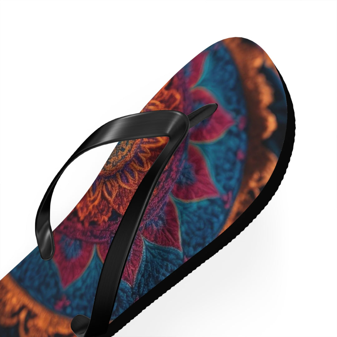 Mystical Intricate Mandala - Flip Flops - Shoes - g(0D·IO) - XL - Black sole -