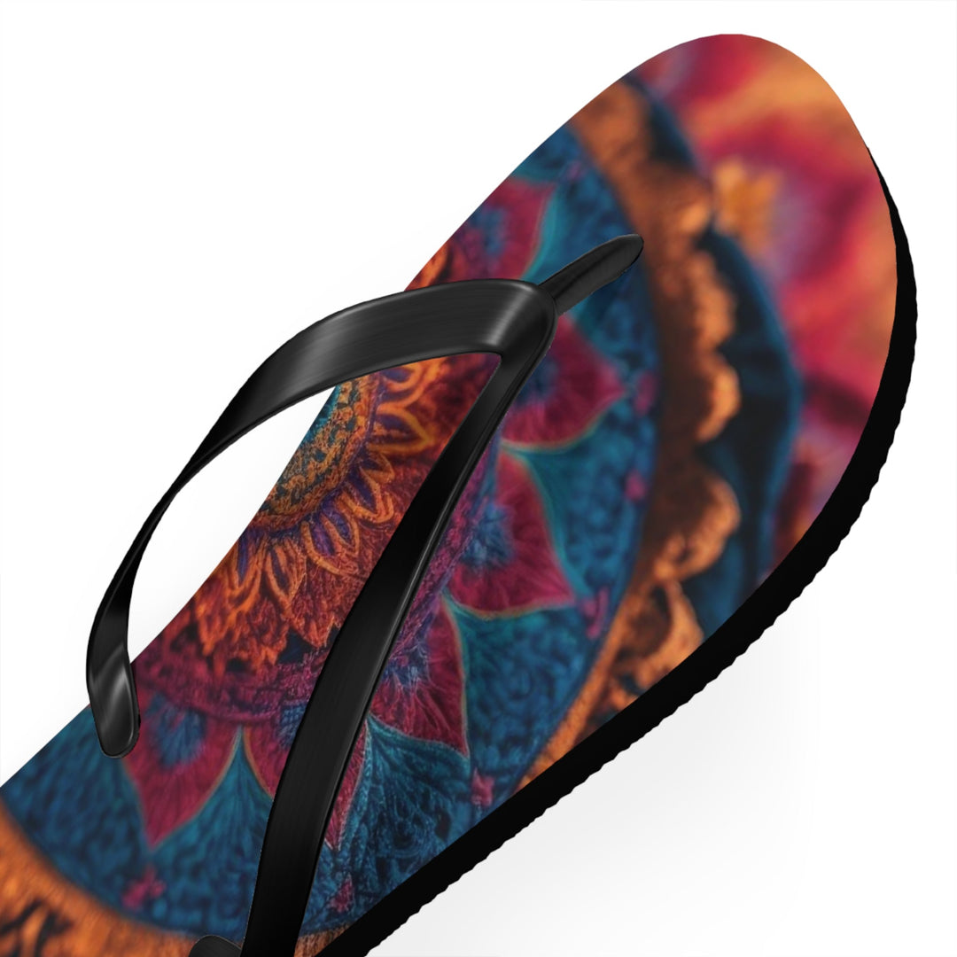 Mystical Intricate Mandala - Flip Flops - Shoes - g(0D·IO) - XL - Black sole -