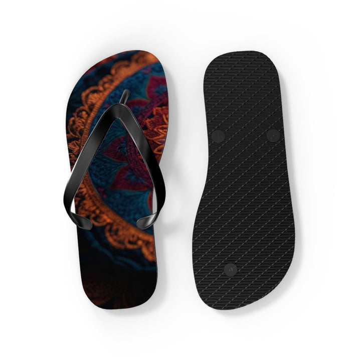 Mystical Intricate Mandala - Flip Flops - Shoes - g(0D·IO) - XL - Black sole -