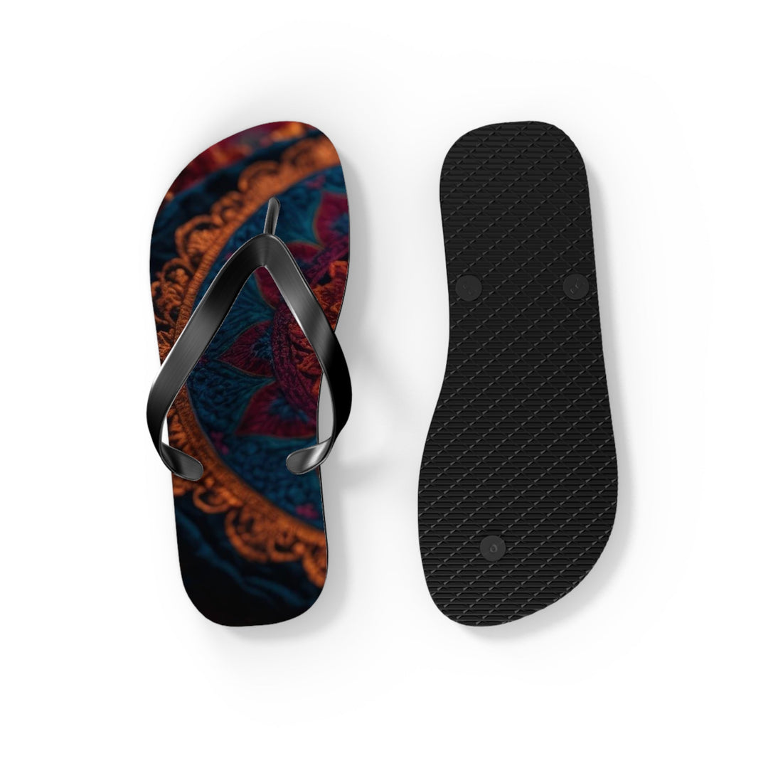 Mystical Intricate Mandala - Flip Flops - Shoes - g(0D·IO) - XL - Black sole -