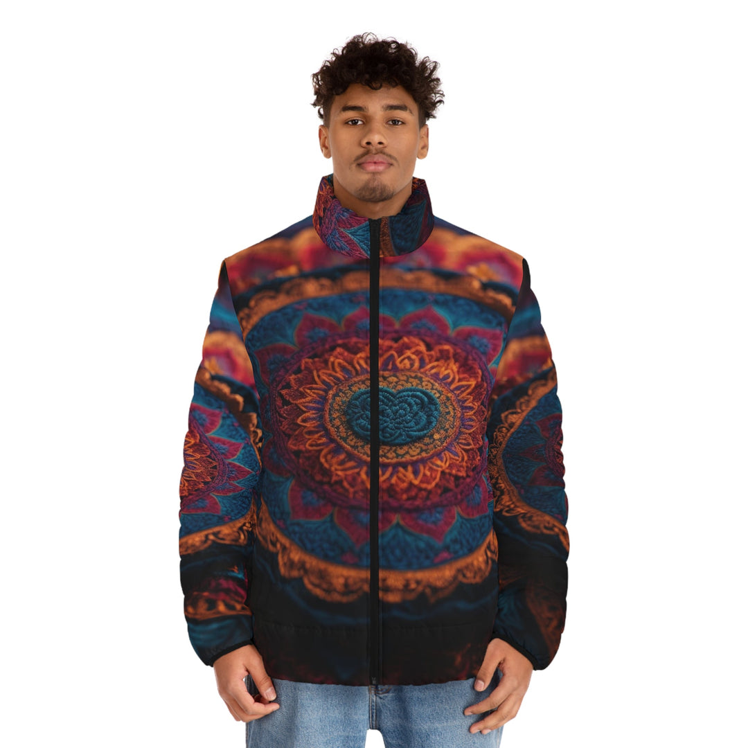 Mystical Intricate Mandala - Puffer Jacket - All Over Prints - g(0D·IO) - S - Black zipper -