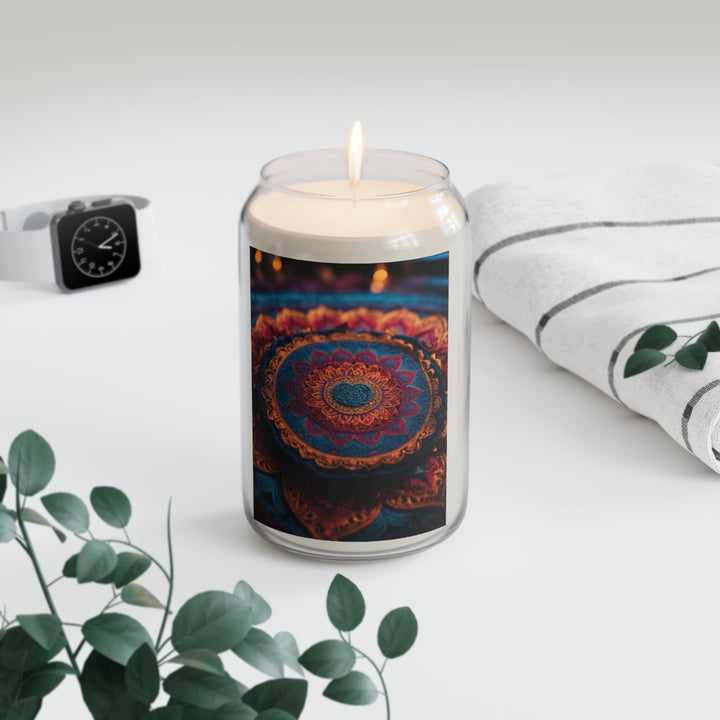 Mystical Intricate Mandala - Scented Candle - Home Decor - g(0D·IO) - Vanilla Bean - 13.75oz -