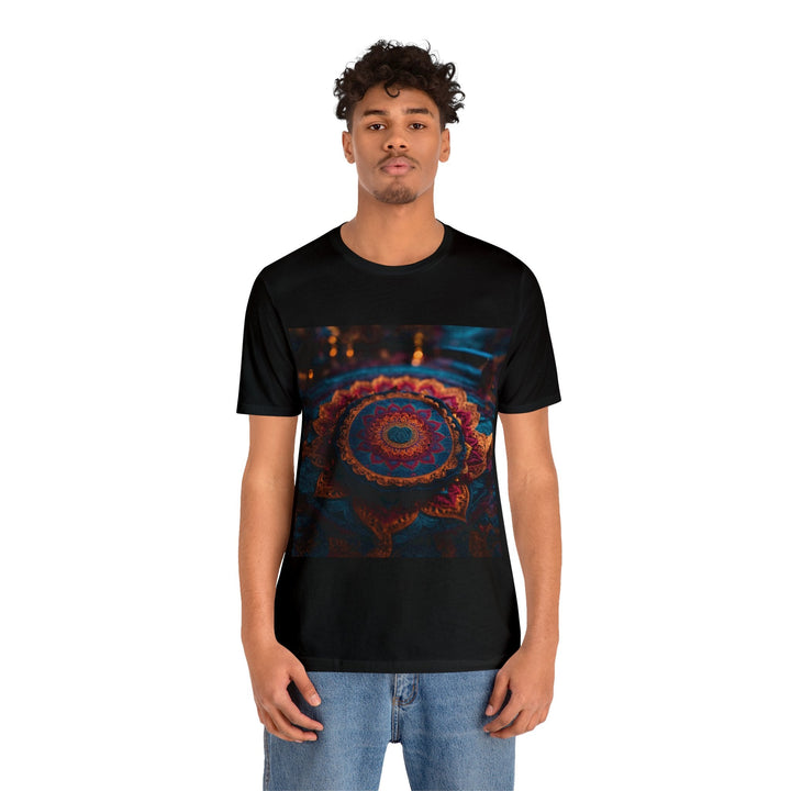 Mystical Intricate Mandala - Unisex Jersey Short Sleeve Tee - T-Shirt - g(0D·IO) - Black - S -