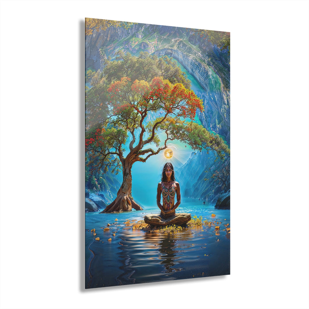 Mystical Nature Meditation - Acrylic Prints (French Cleat Hanging) - Home Decor - g(0D·IO) - 24" x 36" (Vertical) - 0.25'' -