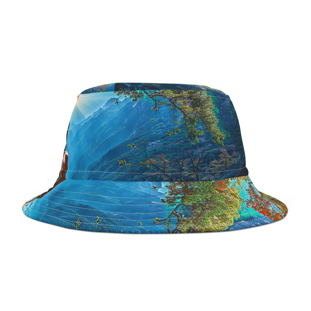 Mystical Nature Meditation - Bucket Hat - Hats - g(0D·IO) - Large - White stitching -