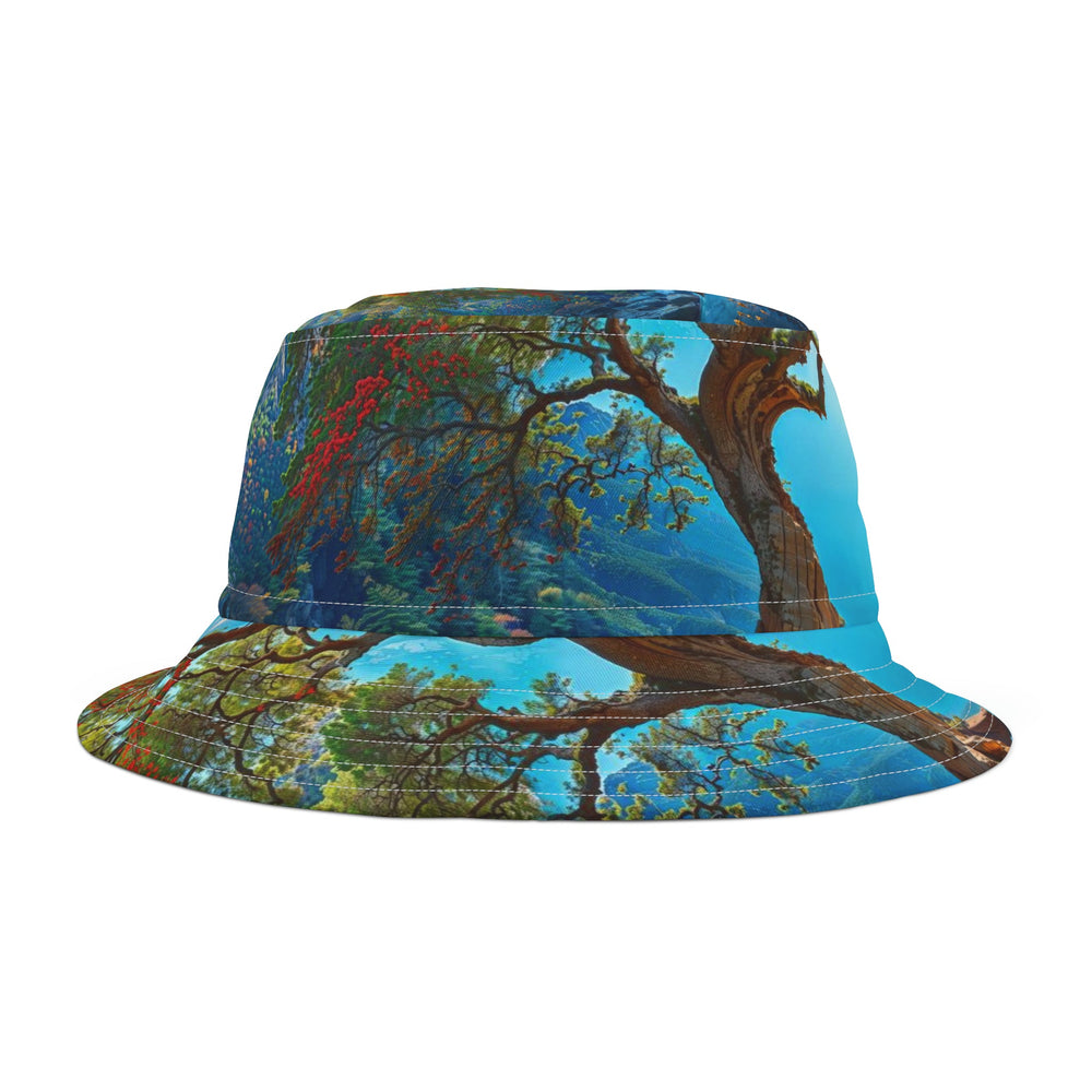 Mystical Nature Meditation - Bucket Hat - Hats - g(0D·IO) - Large - White stitching -