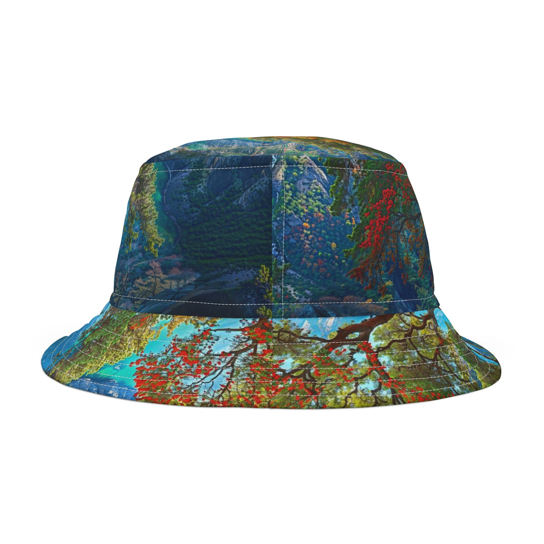 Mystical Nature Meditation - Bucket Hat - Hats - g(0D·IO) - Large - White stitching -