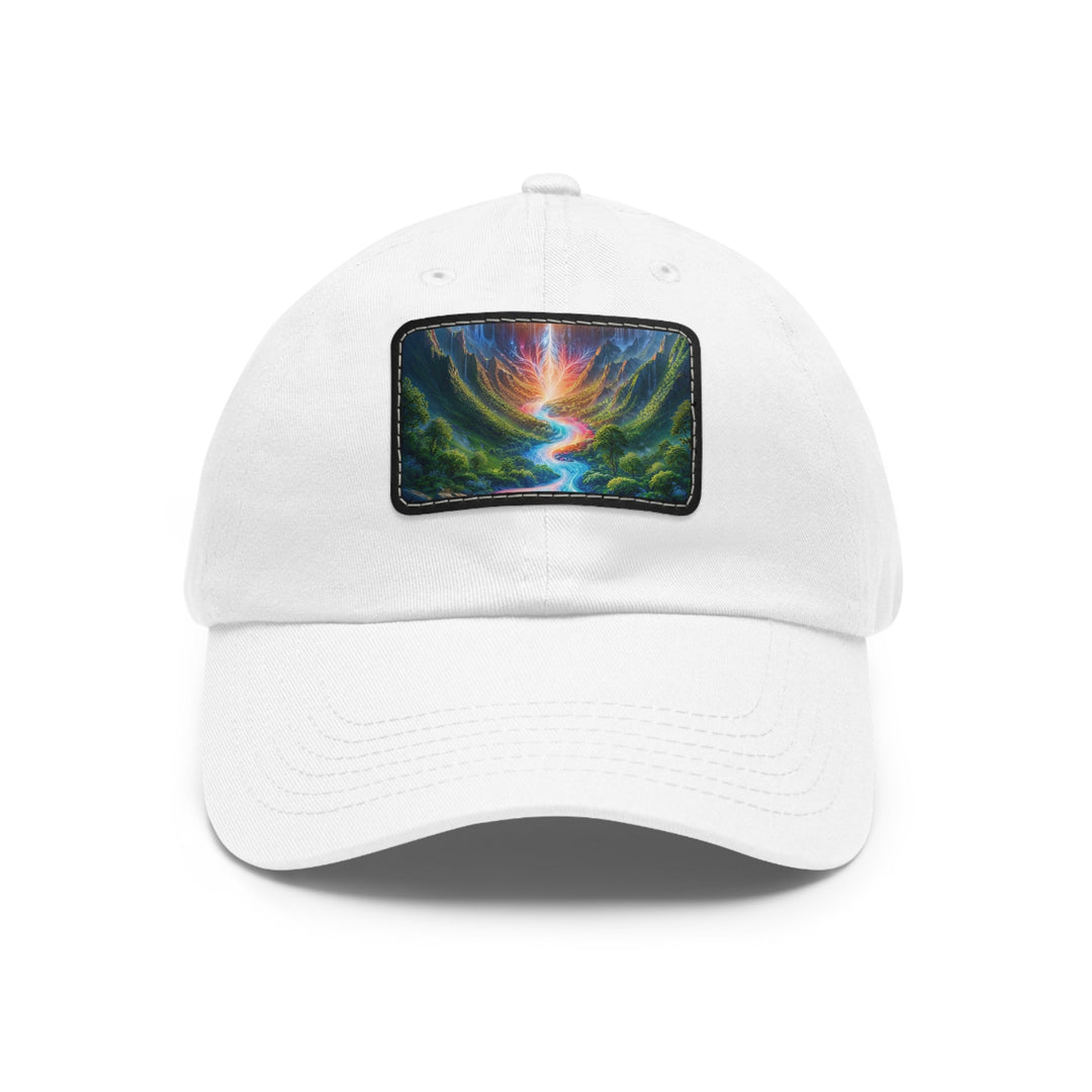 Mystical River Sunrise - Dad Hat - Hats - g(0D·IO) - White / Black patch - Rectangle - One size