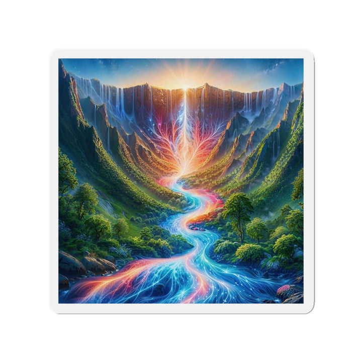 Mystical River Sunrise - Die-cut Magnet - Home Decor - g(0D·IO) - 6 × 6" - Die-Cut - 1 pc