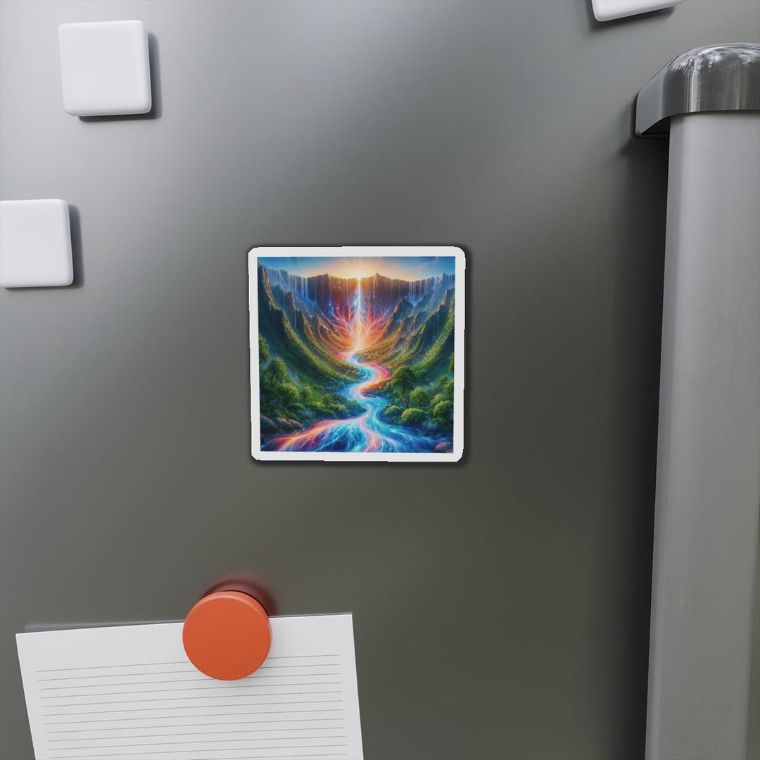 Mystical River Sunrise - Die-cut Magnet - Home Decor - g(0D·IO) - 6 × 6" - Die-Cut - 1 pc