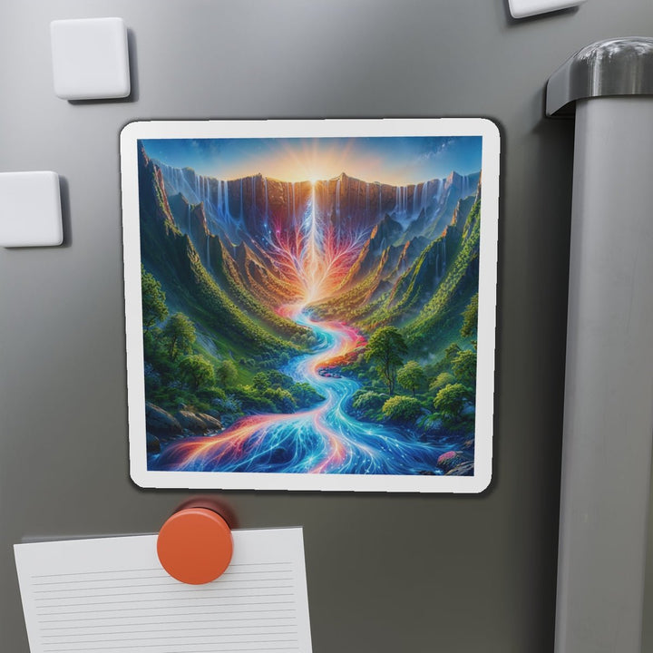 Mystical River Sunrise - Die-cut Magnet - Home Decor - g(0D·IO) - 6 × 6" - Die-Cut - 1 pc