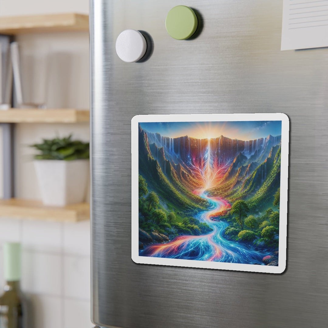Mystical River Sunrise - Die-cut Magnet - Home Decor - g(0D·IO) - 6 × 6" - Die-Cut - 1 pc