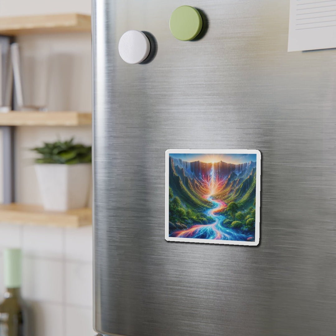 Mystical River Sunrise - Die-cut Magnet - Home Decor - g(0D·IO) - 6 × 6" - Die-Cut - 1 pc