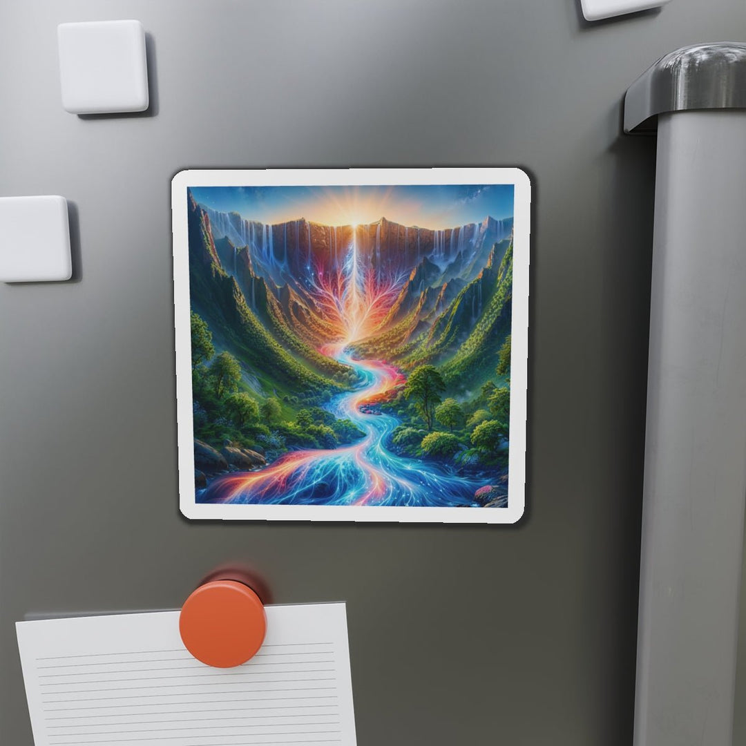 Mystical River Sunrise - Die-cut Magnet - Home Decor - g(0D·IO) - 6 × 6" - Die-Cut - 1 pc