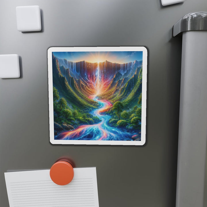 Mystical River Sunrise - Die-cut Magnet - Home Decor - g(0D·IO) - 6 × 6" - Die-Cut - 1 pc