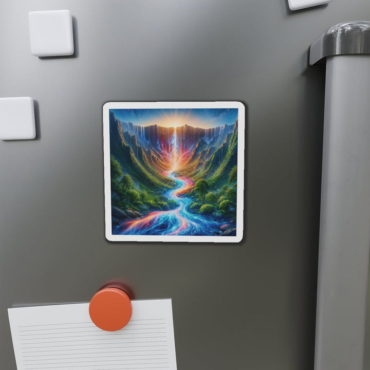 Mystical River Sunrise - Die-cut Magnet - Home Decor - g(0D·IO) - 6 × 6" - Die-Cut - 1 pc