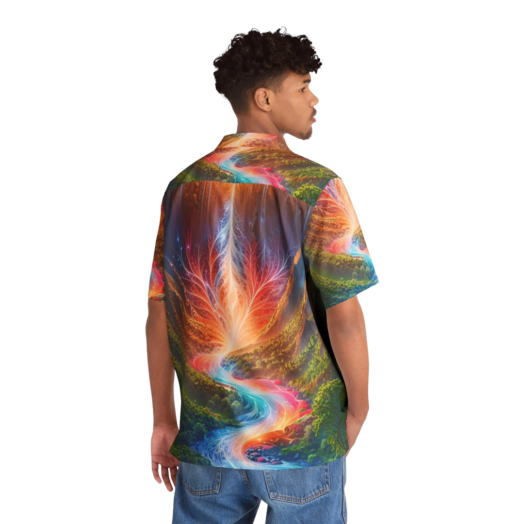 Mystical River Sunrise - Men's Hawaiian Shirt - All Over Prints - g(0D·IO) - S - Black -